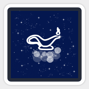 magic lamp, fairy tale, fabulous, magic, night, technology, light, universe, cosmos, galaxy, shine, concept, illustration Sticker